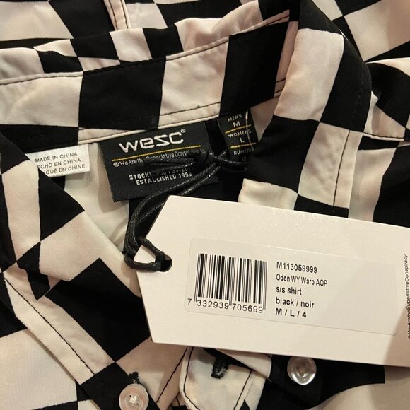 WESC Unisex Button Up Oden WY Warp AOP Shirt - NWT - Picture 6 of 6